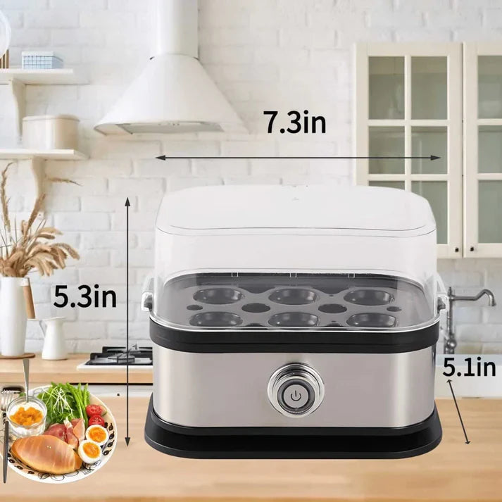 Made in Germany, Rapid Egg Cooker 6 Eggs Capacity Electric Stainless Steel, Soft, Medium, Hard Boiled, Egg Steamer, Egg Poacher With Auto Shut-Off, BPA Free