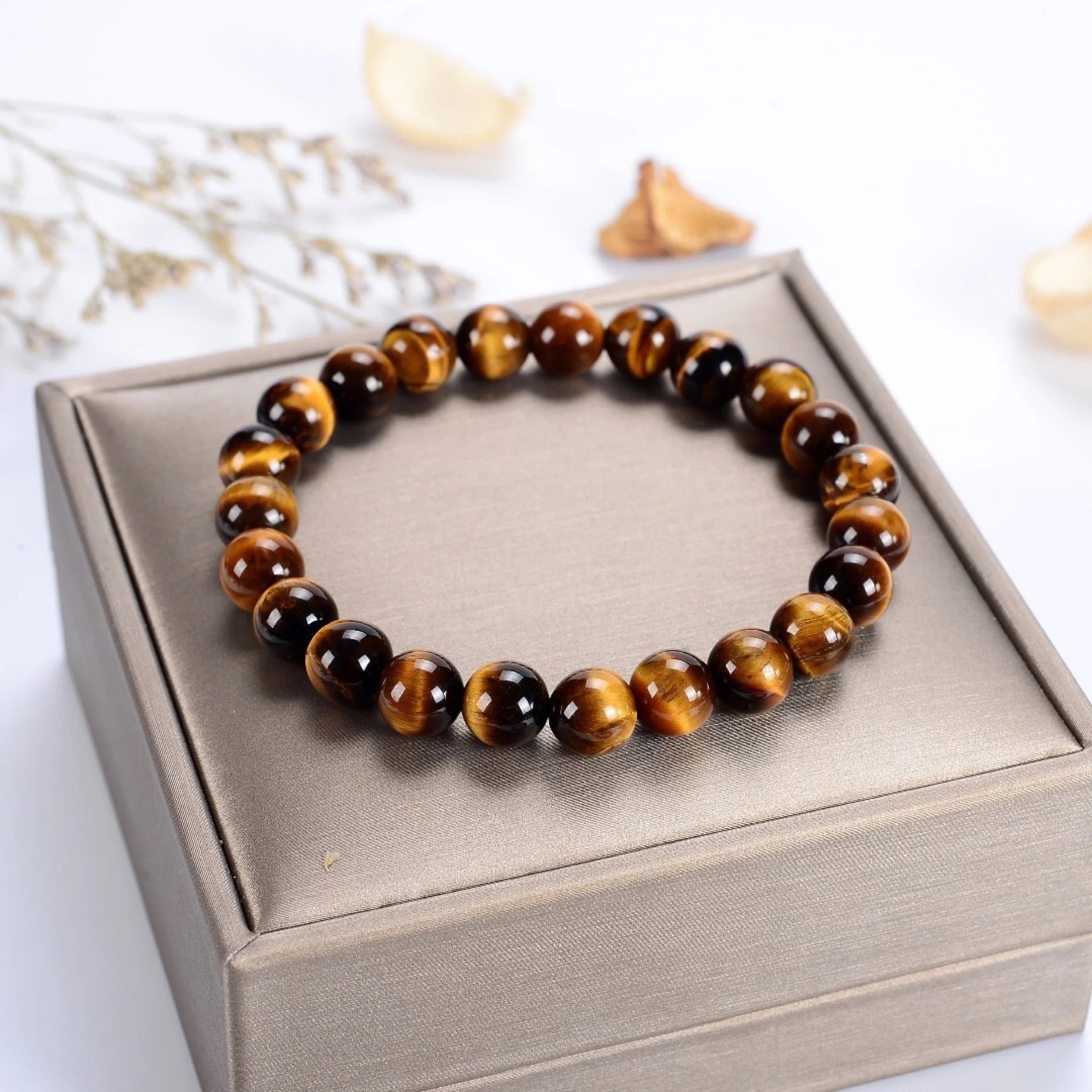 Cherry Tree Collection | Stretch Bracelet | 8mm Beads (Tiger's Eye)